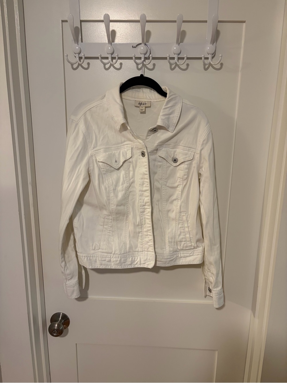 Style & Co. White Women's Denim Jacket - Classic Jean Jacket